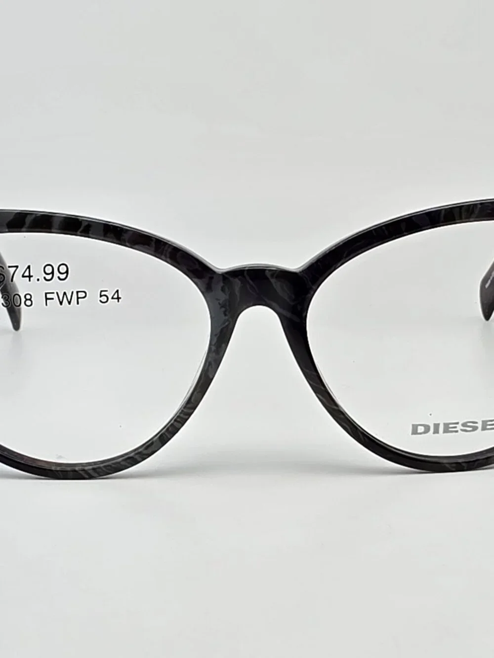 Diesel DL5193-3 005 Black Marble Cat Eye Eyeglasses Frame 54-15-140